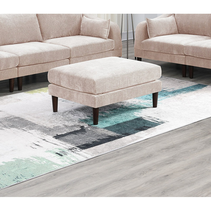 Mobilier de salon avec repose-pieds en bois, Rose
