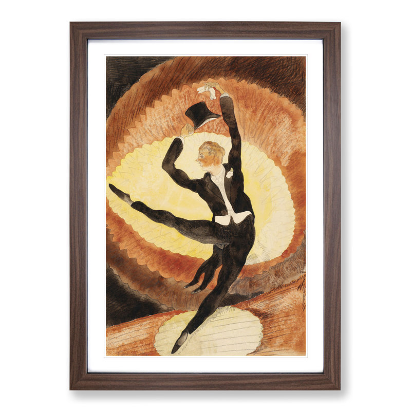 Vaudeville Male Dancer by Charles Demuth - Picture Frame Painting, Walnut Framed, 36cm H x 27cm W x 2cm D