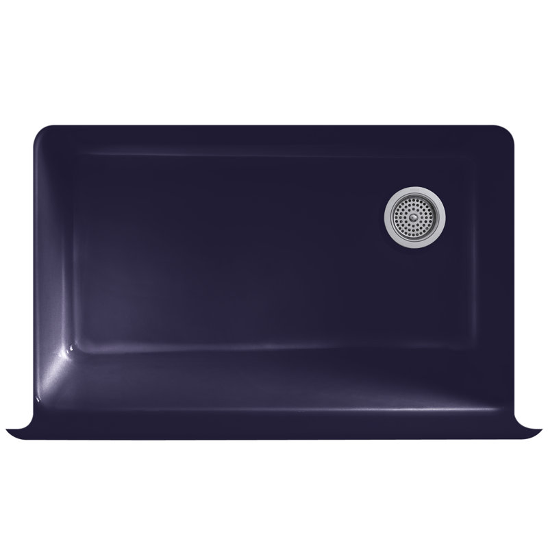 Whitehaven Self-Trimming 36" L x 22" W Farmhouse Kitchen Sink, Indigo Blue