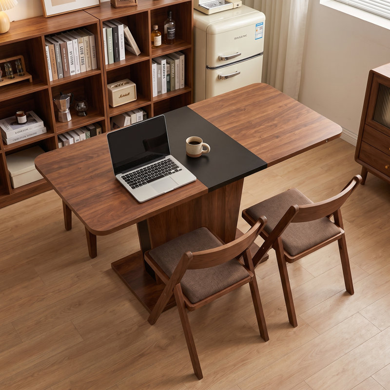 Extendable Dining Table with Modern Expandable Design, Space-Saving Rectangular Kitchen Table for Small Apartments, Home, Restaurant, Office