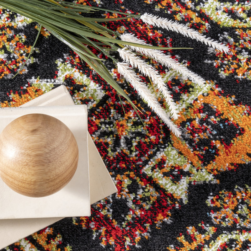 Brook Lane Southwestern Indoor / Outdoor Rug, Round 5'