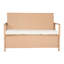 Boîte de rangement extérieure pour terrasse 70gal Pe imperméable, capacité de 2 personnes, 1 fonction, support, coussin moelleux, structure en acier allié, banc brun clair, siège imperméable, design, stable de 2,8 pouces d'épaisseur