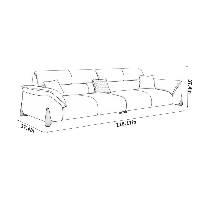 Modern Simple Creative Sofa, 37.4" H x 118.11" W x 37.4" D