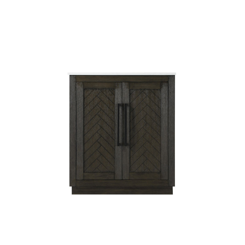 Meuble-lavabo simple 30 po, Chêne chocolat