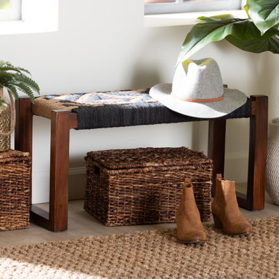 Marketa Jute and Acacia Wood Bench