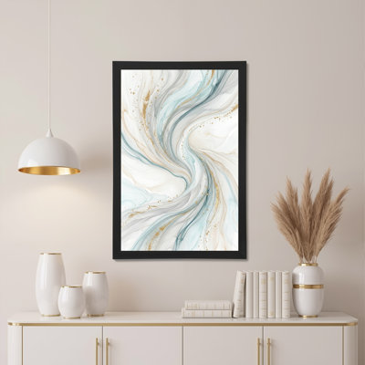Toile abstraite sarcelle et or