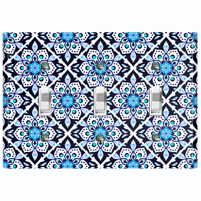 Élégante plaque murale à 3 interrupteurs à bascule Mandala