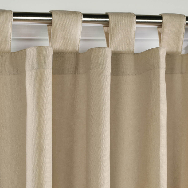 Mcgowen 100% Cotton Solid Room Darkening Thermal Tab Top Curtain Panel, Khaki, 80" W X 84" L