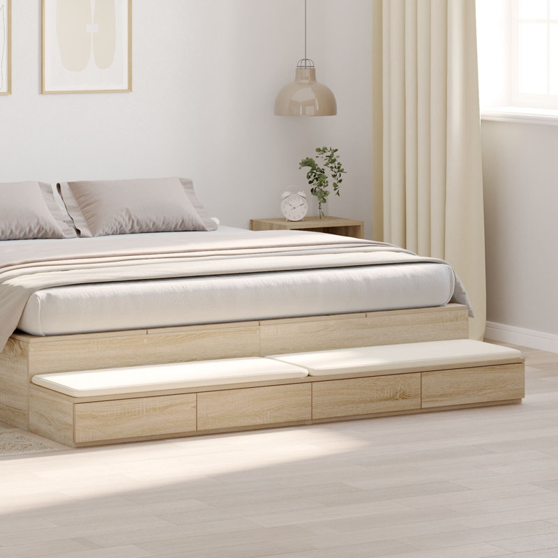 Underbed Storage Drawers, Sonoma Oak, 16.5 H x 180 L x 36.5 W cm