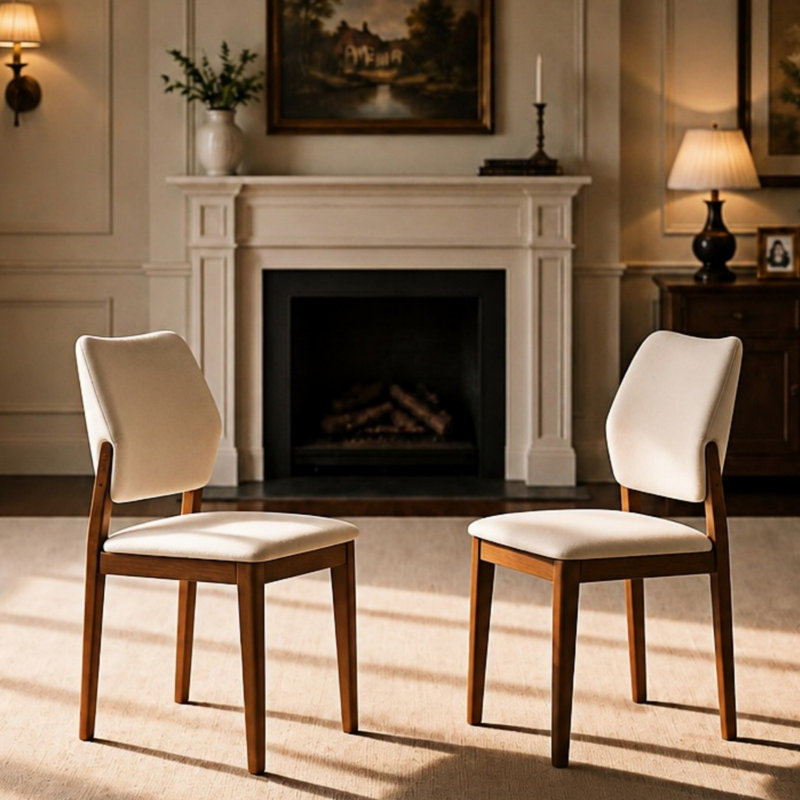  Chaise de salle à manger à dossier moderne Modern, 2 pièces, similicuir, 2