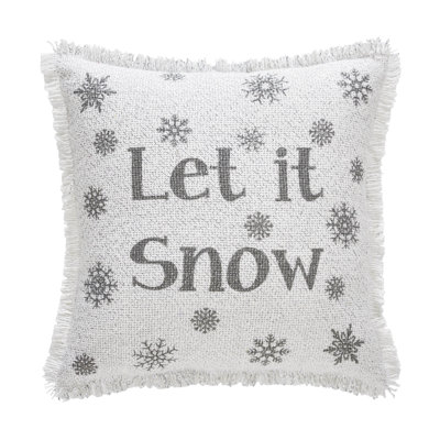 Yuletide Burlap Fringed 95% Cotton / 5% Metallic Thread Shell, Polyester Lining, Polyester Pillow Fill Throw Pillow