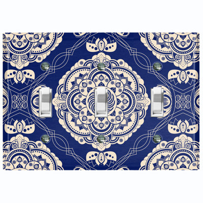 Patterned 3 - Gang Toggle Light Switch Standard Wall Plate