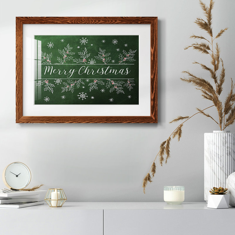 Merry Christmas Holly, reproduction d'art sur papier, Érable, H 22 po x l 32 po x P 1,5 po