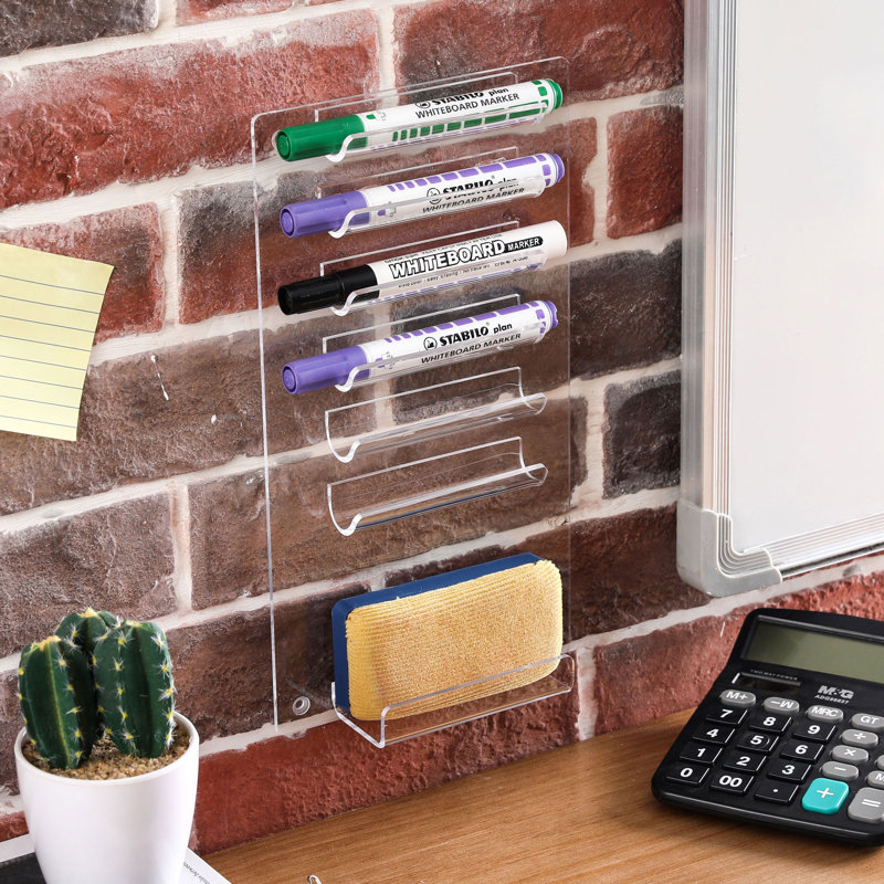 7-Slot Acrylic Wall Mounted Markers Holder