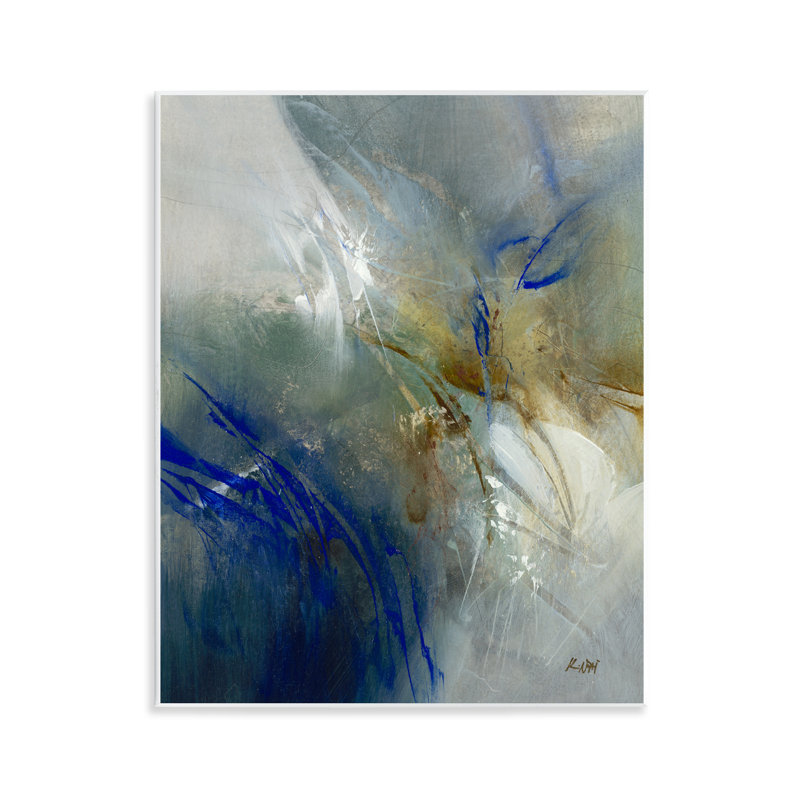 Blue & Neutrals Distortion Wall Plaque, design by K. Nari