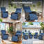 Ensemble de 2 fauteuils de jardin inclinables pivotants à double ajustement - chaise de patio inclinable avec dossier et repose-pieds réglables-2001002067
