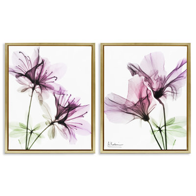 «Purple Flower Bloom Design», ensemble de 2 toiles flottantes encadrées par Albert Koetsier