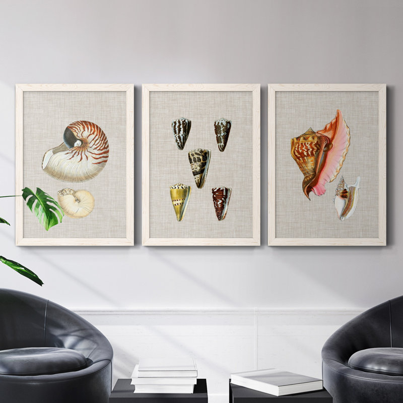 «Cool Gears I», ensemble de 3 peintures sur toile encadrées, Blanc, H 31,5 po x l 47 po x P 1,5 po