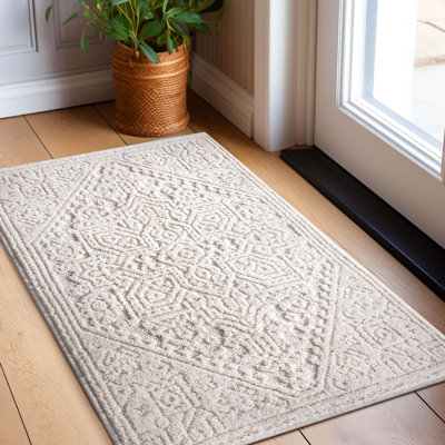 Tapis ivoire Well tissé Harlow Cloud Medallion
