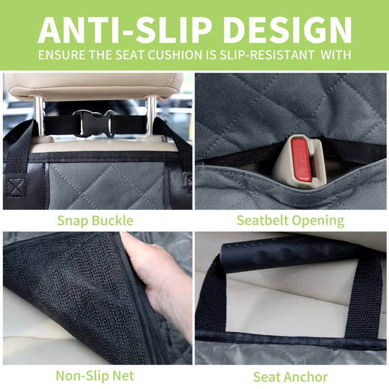 2-In-1 Dog Car Seat Cover For Back Seat, Small, Black/Beige