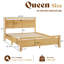 Grand lit en bois massif avec tête et pied de lit à finition nacrée, naturel-911358964-911358965