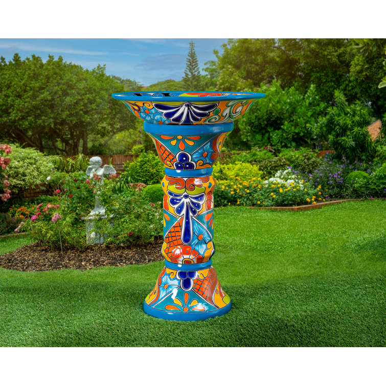 https://assets.wfcdn.com/im/20280501/resize-h755-w755%5Ecompr-r85/2521/252186420/Handmade+Mexican+Talavera+Pottery+Ceramic+Bird+Bath+Colorful+Feeder+Large+Turquoise.jpg