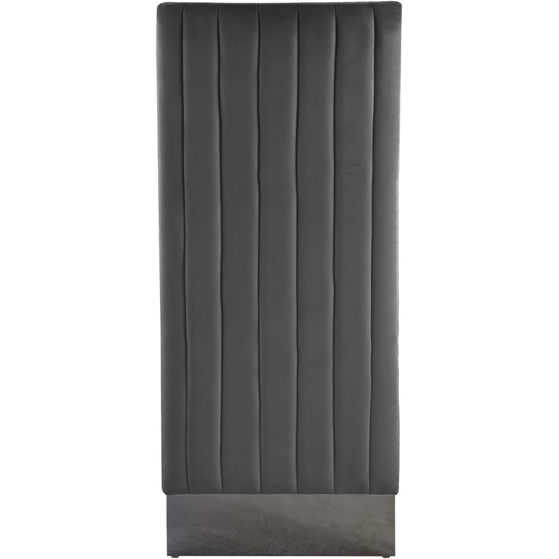 Chaise rembourrée Elia, Velours gris, Chrome