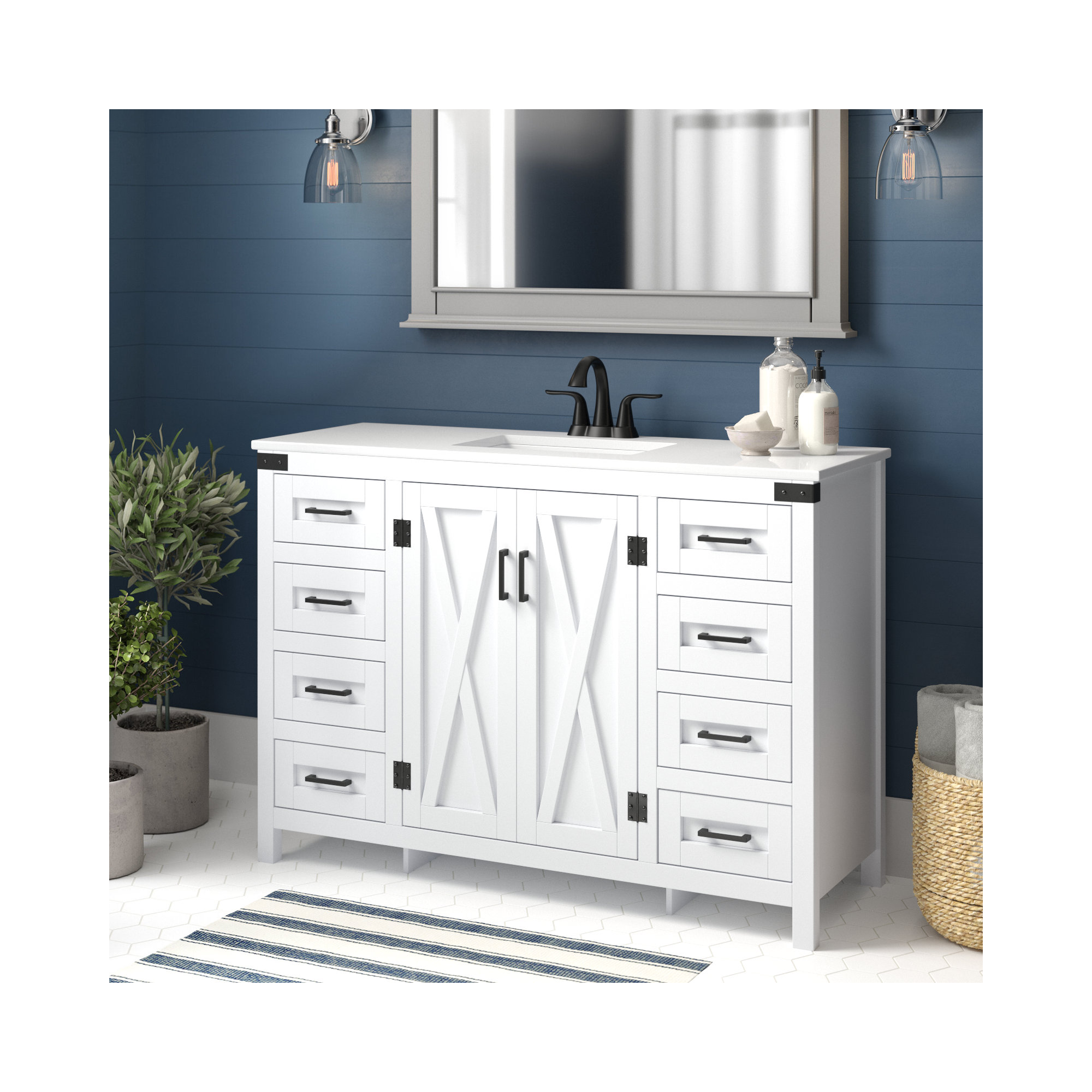 Slayton 48'' Single Bathroom Vanity, White