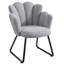 Chaise de coiffeuse Petal Teddy - Fauteuil de maquillage avec pieds robustes en métal-129424264