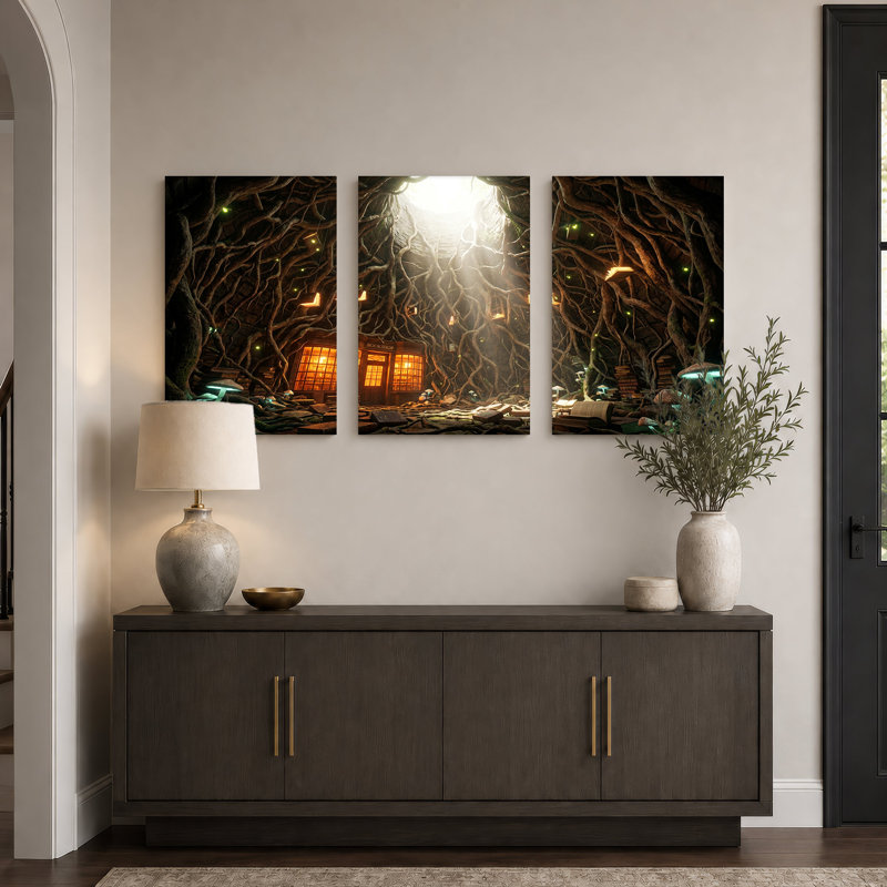 Ensemble de 3 impressions sur toile, "Fantaisie", 18"H x 12"W x 3pcs