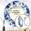 Motif victorien majestueux à volutes de cobalt - miroir unique floral, grand miroir mural Cottage, impression d'art en métal-99624514-122497320