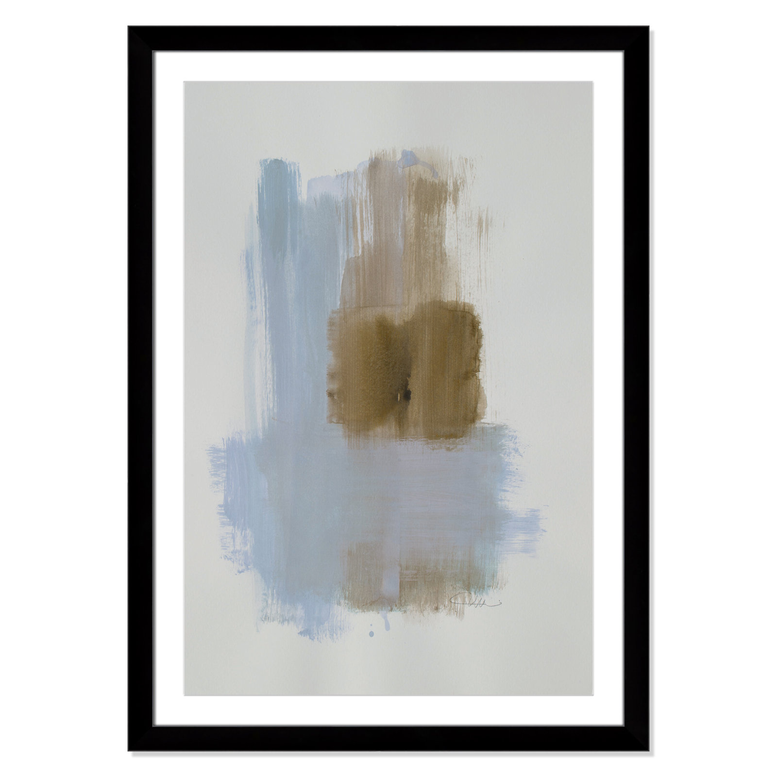 Esmeray "Powder Room Wash IV" Print, 43" H x 31" W x 1.25" D, Black Cube Frame Matted
