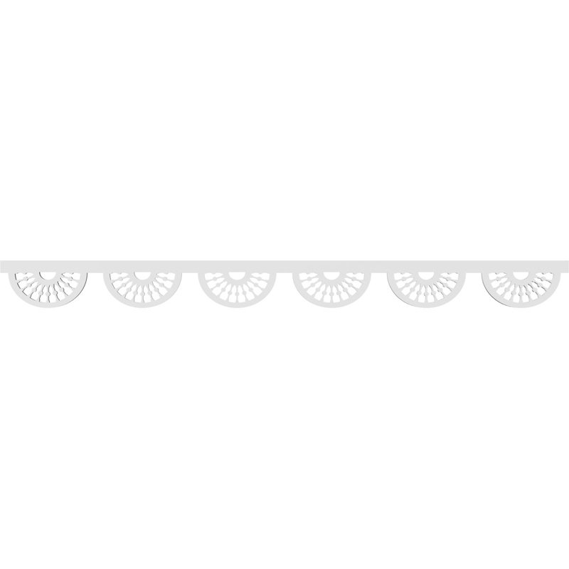 Garniture de courant architecturale à roulettes classic, H 4 po x L 48 po x P 0,63 po