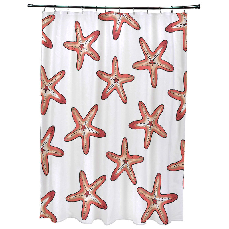 Rideau de douche simple Wilb Abraham, Corail