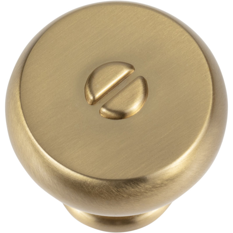 Warm Brass Round Mushroom Knob with Matte Finish