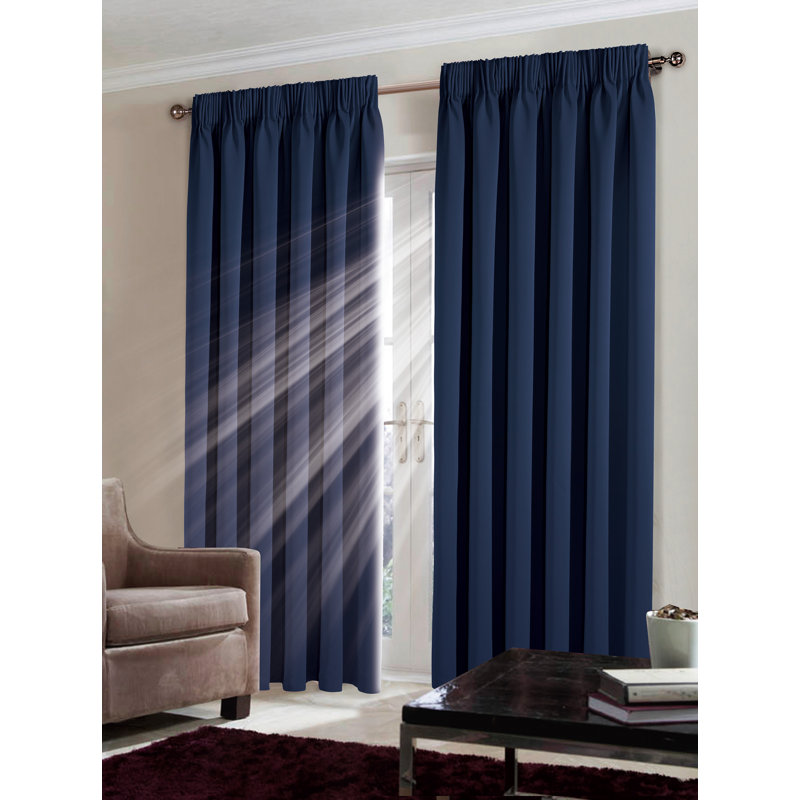 Fiffer Blackout Curtain Pair, 229 x 229 cm, Blue