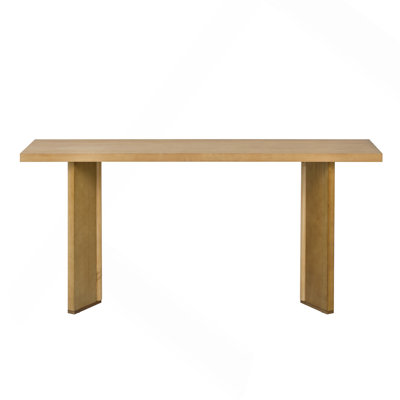 Pine Veneer Console Table, Modern Entryway Sofa Table with Geometric Metal Legs for Living Room Study Dining Room