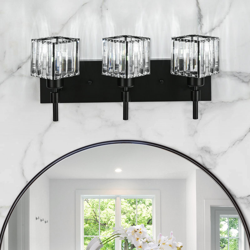 Corless Dimmable Vanity Light, Black/Gold, 3