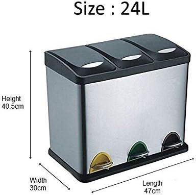 Dantavious Stainless Steel Step On Recycling Bin - 24L