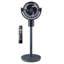 Ventilateur sur pied de 18 cm (7 pouces), 12 vitesses et 3 modes, minuterie 15 h, oscillant, moteur CC, télécommande, hauteur réglable, silencieux, idéal pour la maison, la chambre, le salon ou le bureau, bleu gris