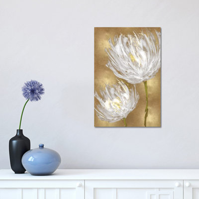 Tulipes sur or II, impression sur toile tendue