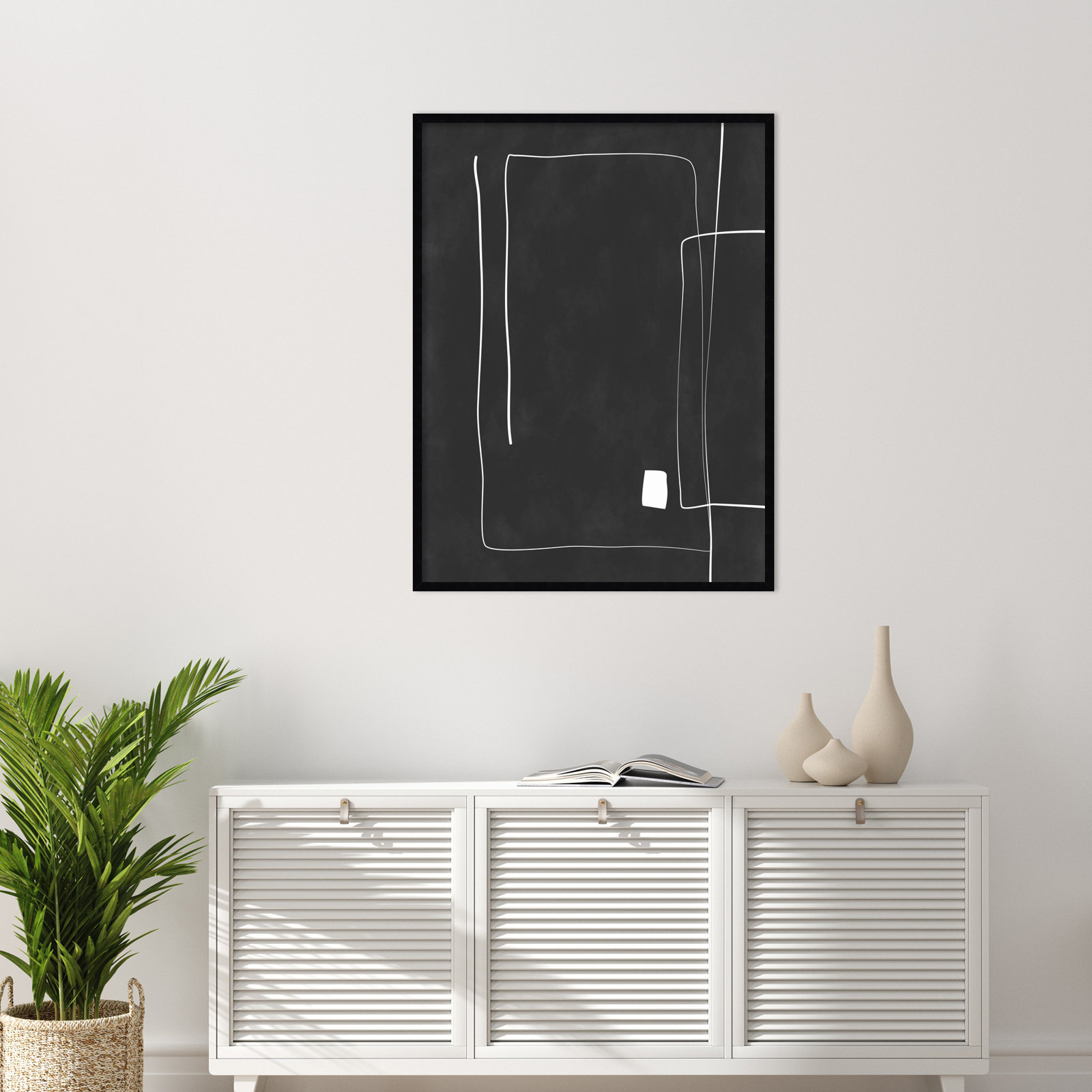 Black And White 36 by Elena Ristova, Black, 41" H x 31" W