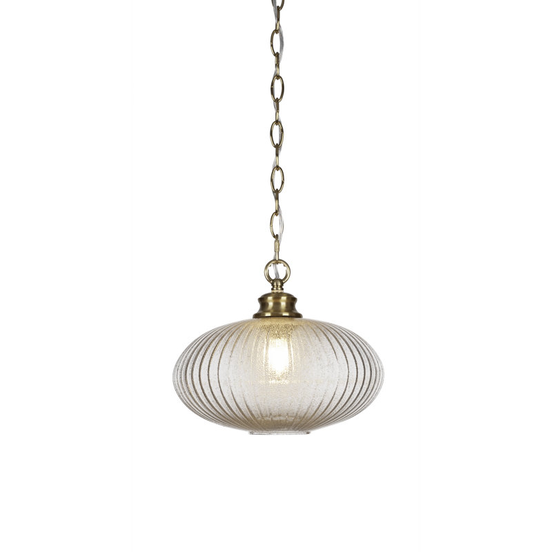 Carina Chain Hung Pendant, New Age Brass, 9.75" H x 12" W x 12" D