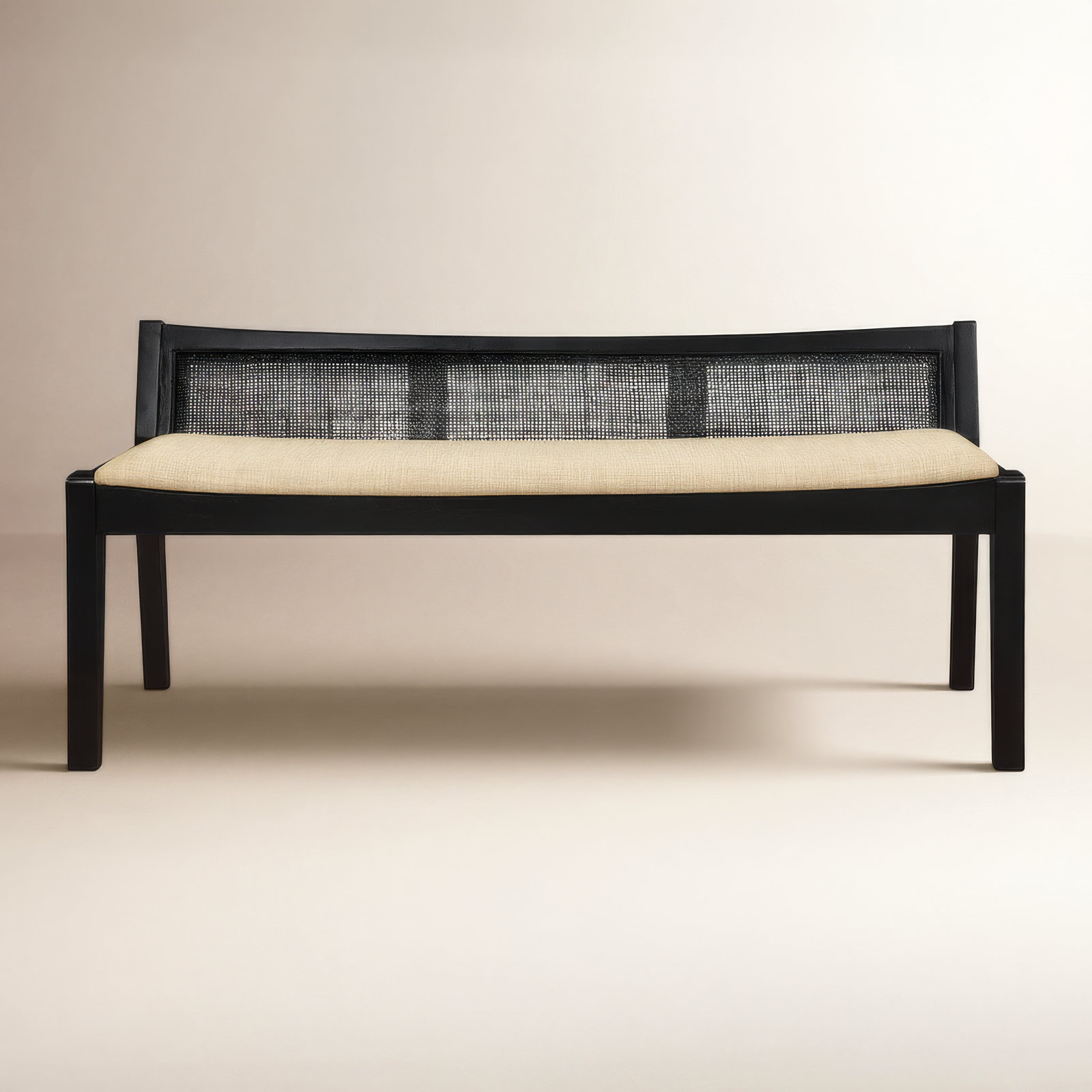 Donner 52" Entryway Bench, Black/Beige
