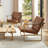 Hunter 32.28'' W Button Tufted Genuine Leather Upholstered Accent Lounge Armchair (Set of 2)-1460412693