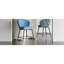 De 2 tabourets de bar à hauteur de comptoir, revêtement bleu, fabrication en métal, rembourrage en mousse, unités de cuisine et de salle à manger, housse, structure, siège, coussin rembourré,