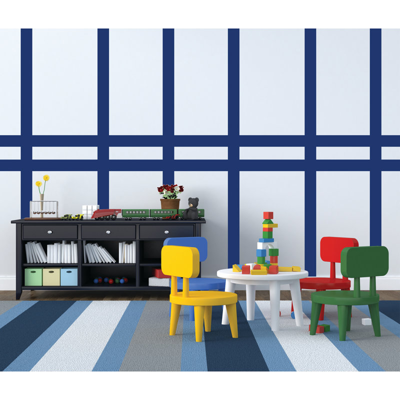 Adhésif décoratif rayures simples, Bleu royal