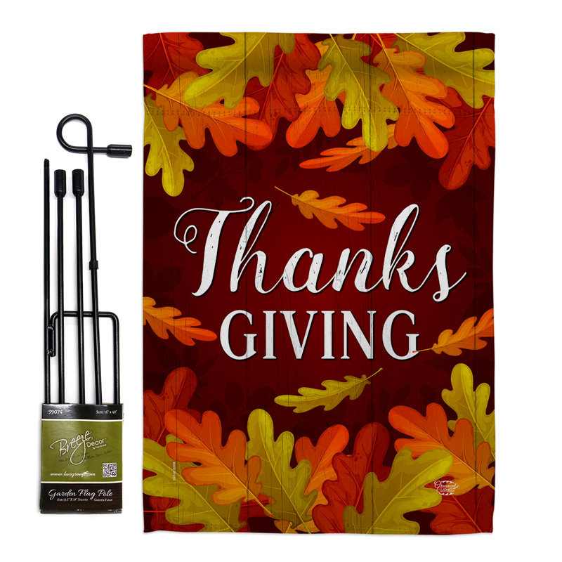 Ensemble de drapeaux en polyester 19 x 13 po Thanksgiving