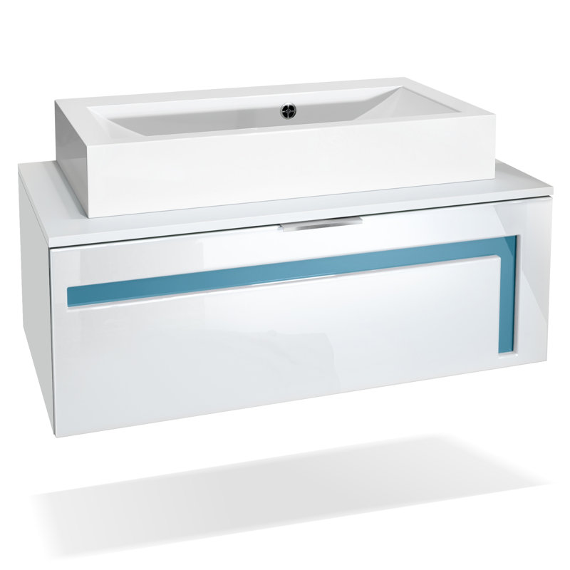 Kerner 960mm Wall Mounted Vanity Unit, Petrol