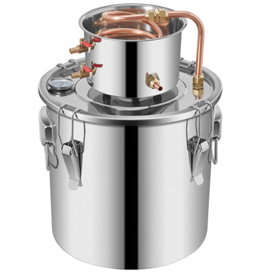 Alcohol Distiller - 9.6 Gallon - 13.8" W x 13.8" D x18.1" H - Copper - 1 Piece - 9.6 Gallon large capacity for family and commercial use